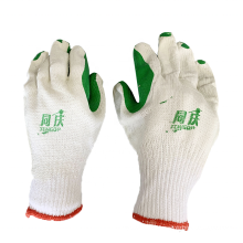 High quality anti cut green rubber latex coated safety protective gloves